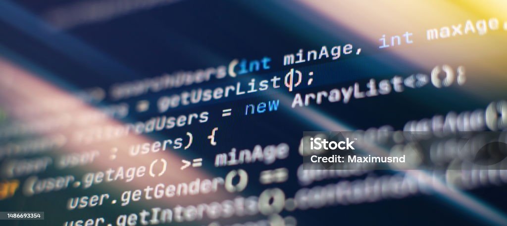Computer Script Programming Code Abstract Screen Of Software Developer ...