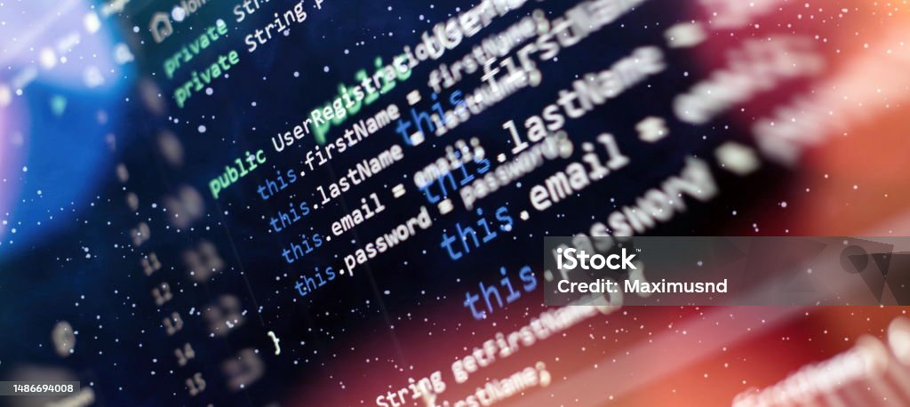 Monitor Closeup Of Function Source Code Abstract It Technology ...