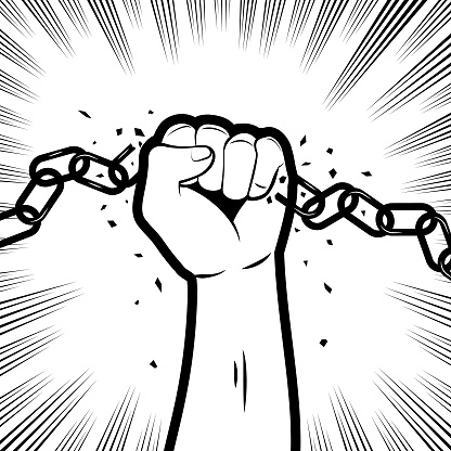 Design Vector Art Illustration.
An original illustration of breaking free from the chain.