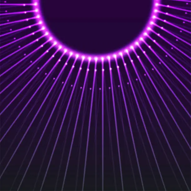 Vector illustration of abstract purple curve laser fiber technology pattern background