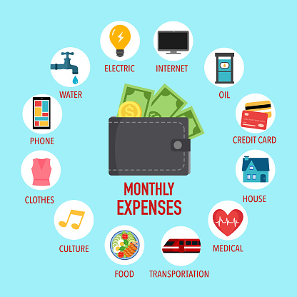 Expenses Picture Example Monthly Expenses Infographic Concept Vector Illustration Stock ...