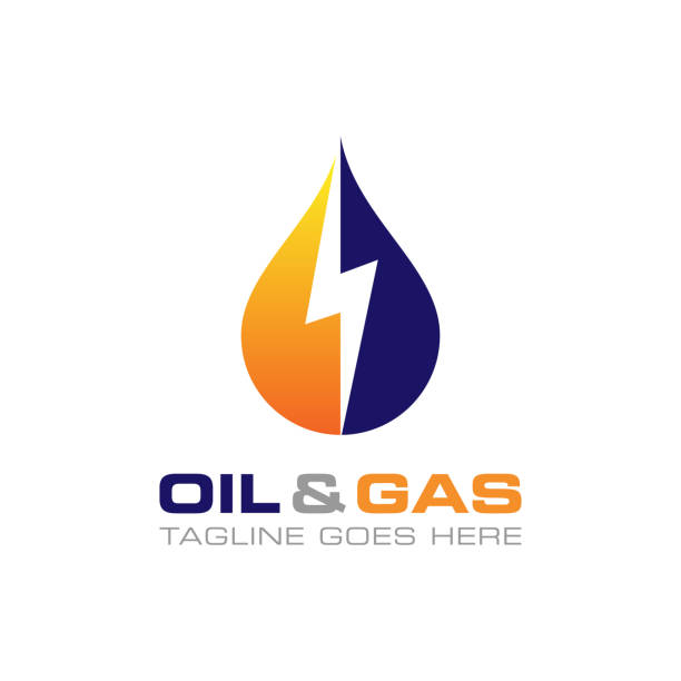ilustraciones, imágenes clip art, dibujos animados e iconos de stock de plantilla de diseño de ilustración de stock vectorial de icono de petróleo y gas. - oil well fire