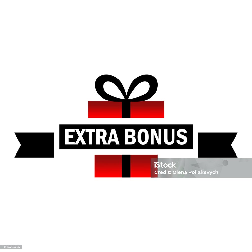 Extra Bonus Vector Extra Bonus With Gift Box Label Vector Illustration Stock Illustration ...