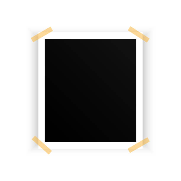 istock Photo frame in paper art style. Design element. Photo album template set. Vector illustration. 1486706334