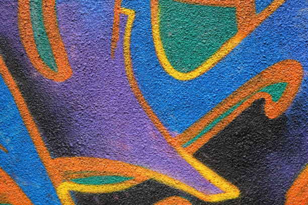 istock Beautiful multicolored abstract background on a concrete wall. 1486706933
