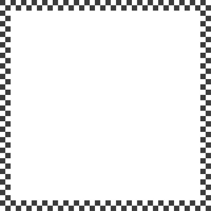 Black checkers frame. Photo frame. Vector illustration. EPS 10.