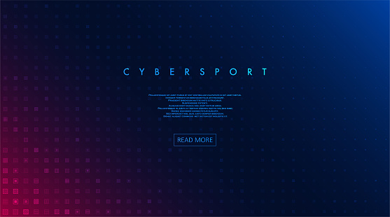 Abstract cybersport visualization. Neon colors gradient background. Geometric pattern representation. Graphic concept for your design.