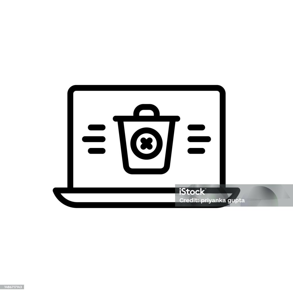Computer Delete Icon Delete Remove Stock Illustration - Download Image Now - Computer ...