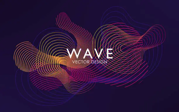 Vector illustration of Abstract digital wave with dynamic particles