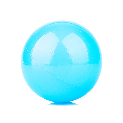 ball plastic blue isolated on white background single.