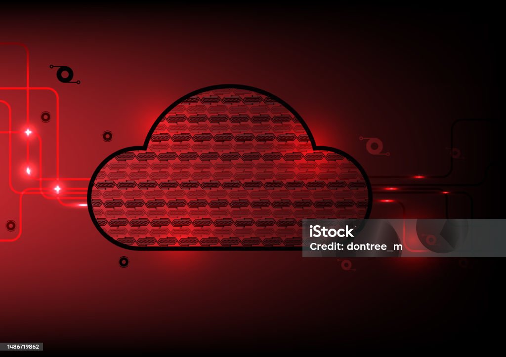 Cloud Computing Red Stock Illustration - Download Image Now - Abstract ...