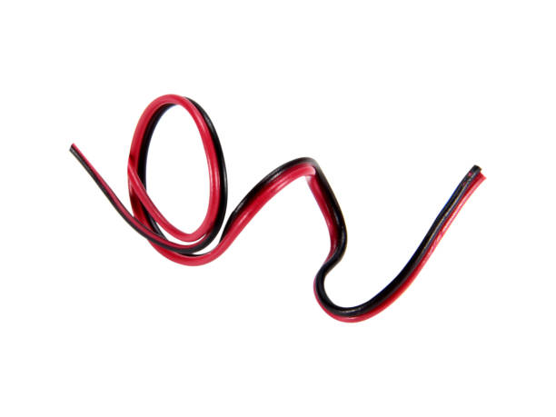 istock Black and red wire cable of usb and adapter isolated on white background.Electronic Connector.Selection focus.Clipping path. 1486720060
