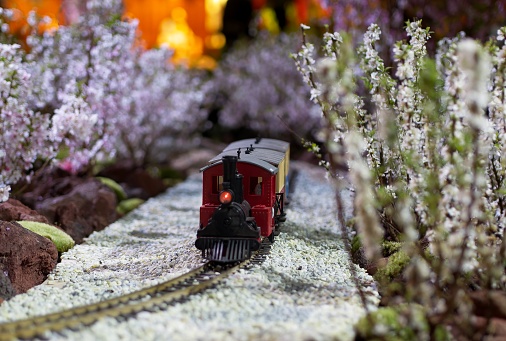 Closeup of a toy train