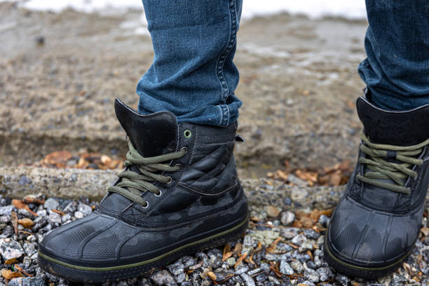 istock Quality waterproof boots for bad weather, close-up. 1486721797