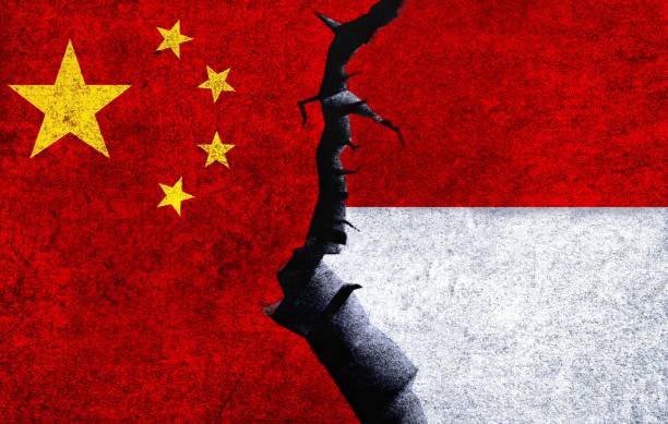 istock Indonesia and China flag together. China Indonesia relations 1486723249