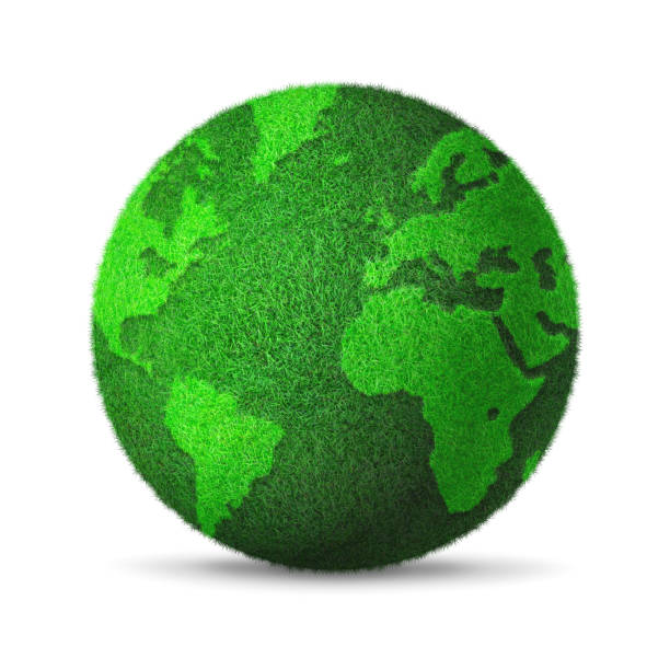 istock World globe covered with green grass isolated on white background. Environmental protection symbol 1486725443