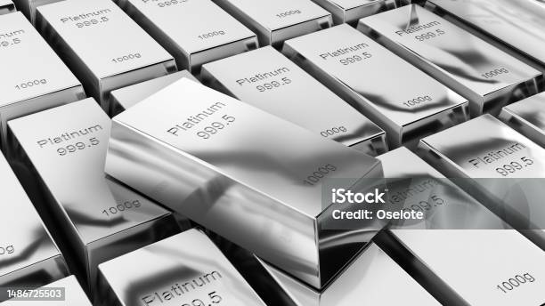 Platinum Bars 1000 Grams Pure Platinumbusiness Investment And Wealth Conceptwealth Of Platinum3d Rendering Stock Photo - Download Image Now
