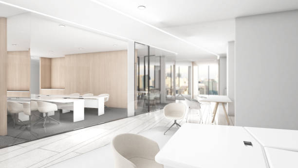 istock Meeting rooms in large companies,3d rendering 1486725618