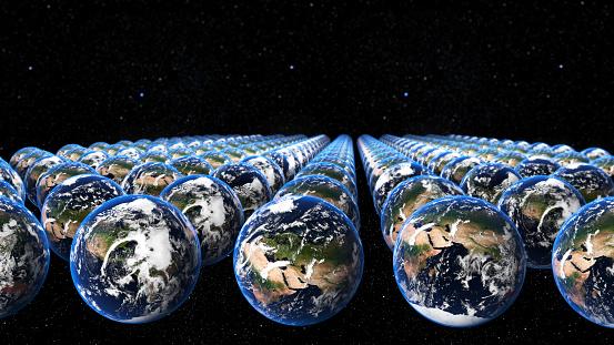 notion of a parallel universe,There are many universes in the universe, and there are many possibilities.Elements of this image are decorated with NASA,3D rendering, https://visibleearth.nasa.gov/collection/1484/blue-marble