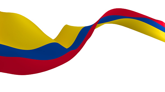 national flag background image,wind blowing flags,3d rendering,Flag of Colombia