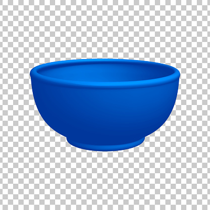 Realistic Detailed 3d Red Ceramic Bowl Empty Template Mockup Isolated on a Background. Vector illustration