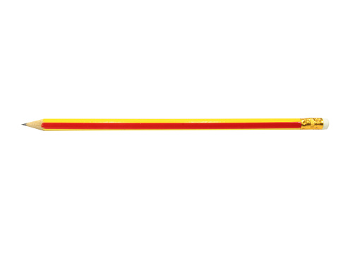 A new pencil, isolated on a white background.