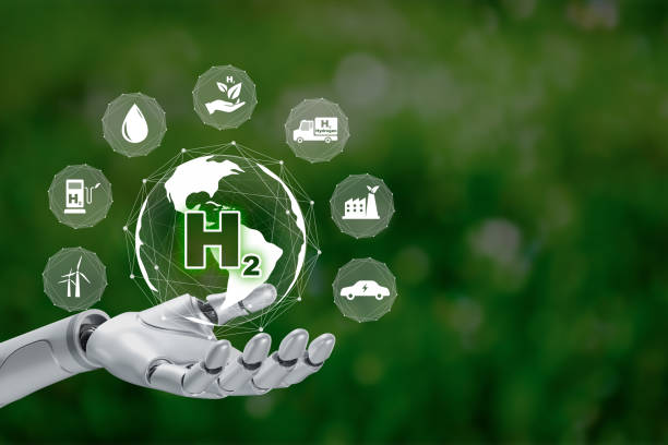 istock H2 hydrogen innovation zero emissions technology in robot hand.Clean hydrogen energy concept.Hydrogen production.Hydrogen Industry Concept. 1486731385