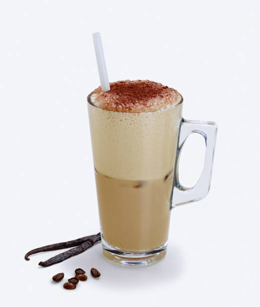 Iced coffee on the white background