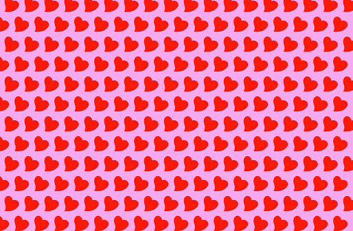 Red heart seamless pattern isolated on pink background. symbol of lover, Valentine day and Art love wallpaper