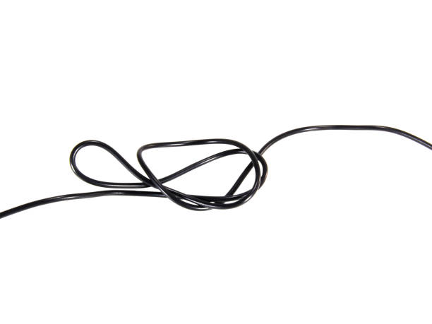 istock Black wire cable of usb and adapter isolated on white background.Electronic Connector.Selection focus. 1486735468