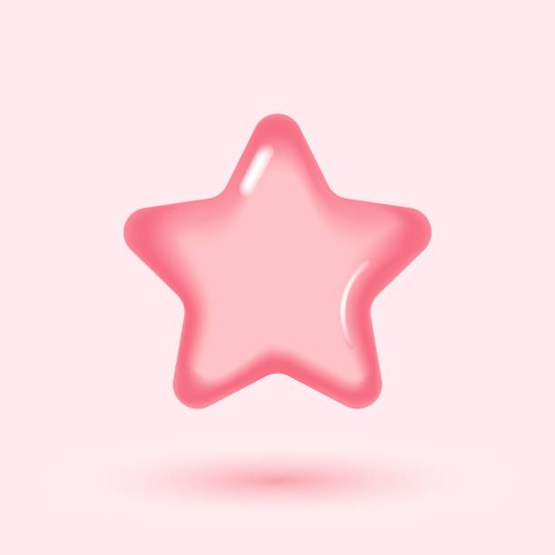 istock Pink star. Customer rating feedback, rang, rating, achievements and decor concept. 3d vector icon. Cartoon minimal style 1486736228