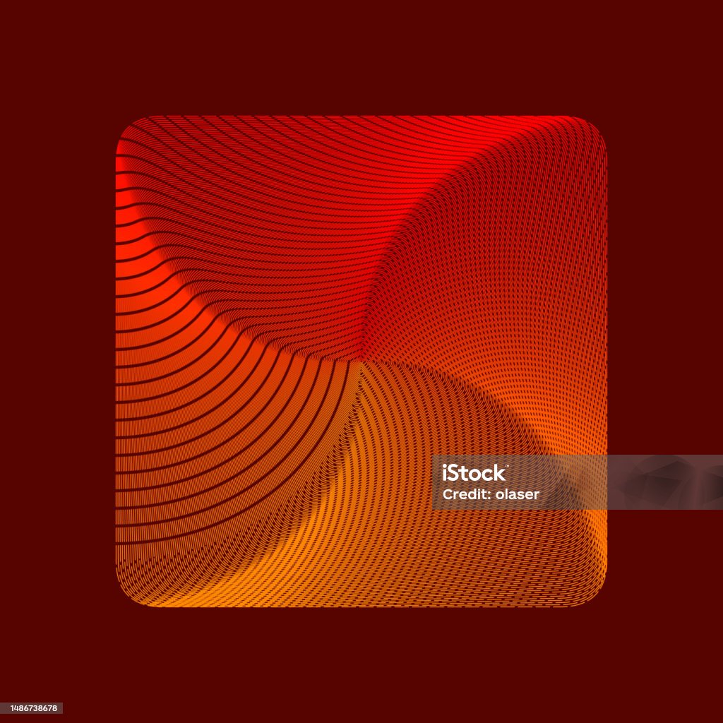 Orange Square Rounded Shape Orange Red 3d Square Shape With Rounded Corners Made Of Thin Dashed ...