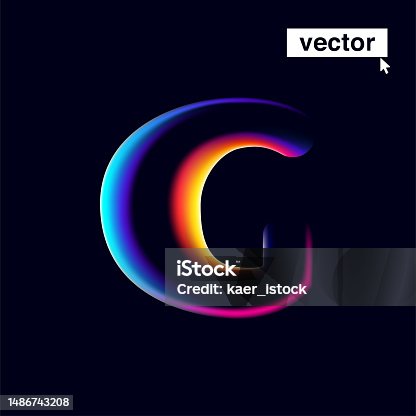 istock W letter logo with neon glitch. Multicolor gradient sign with double exposure and illusion effect. 1486743208