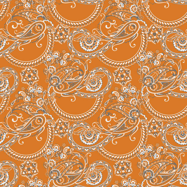 istock Paisley vector seamless pattern. Fantastic flower, leaves. Batik style painting. Vintage background 1486743828