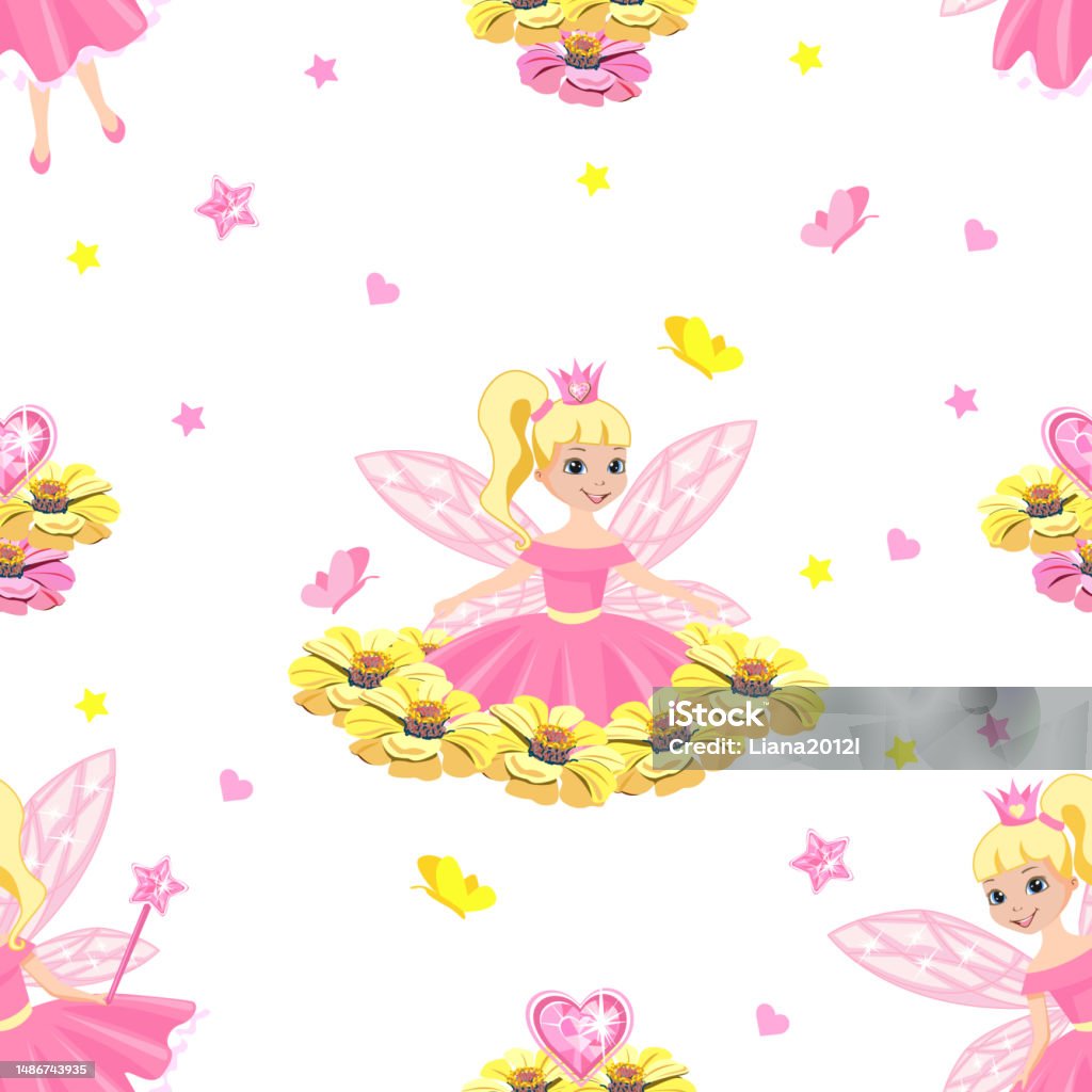 Princess Pattern Vector Princess Pattern Stock Illustration - Download Image Now - Art ...