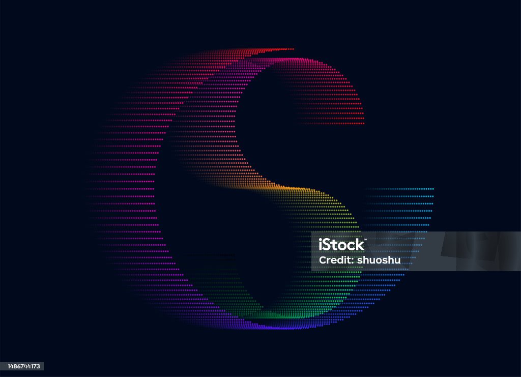 Dynamic Dots Pattern Abstract Neon Curve Flowing Dynamic Dot Pattern Background Stock ...
