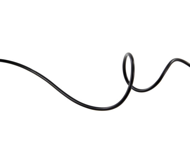 istock Black wire cable of usb and adapter isolated on white background.Electronic Connector.Clipping path. 1486747285
