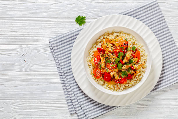 istock sweet and sour chicken with veggies and rice 1486747993