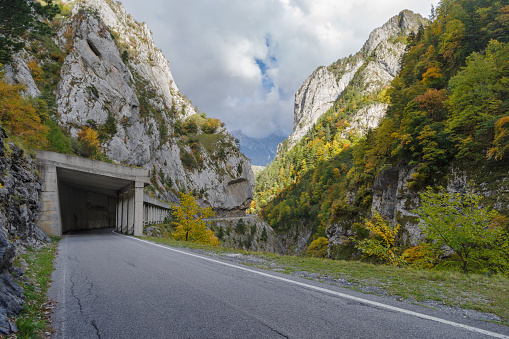 Mountain road in Ligurian Alps, Italy