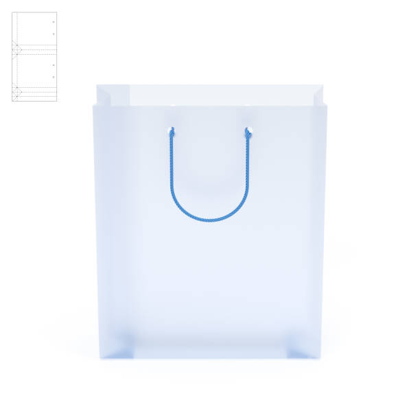 This is a 3D rendered illustration of a retail bag