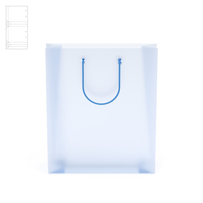 This is a 3D rendered illustration of a retail bag