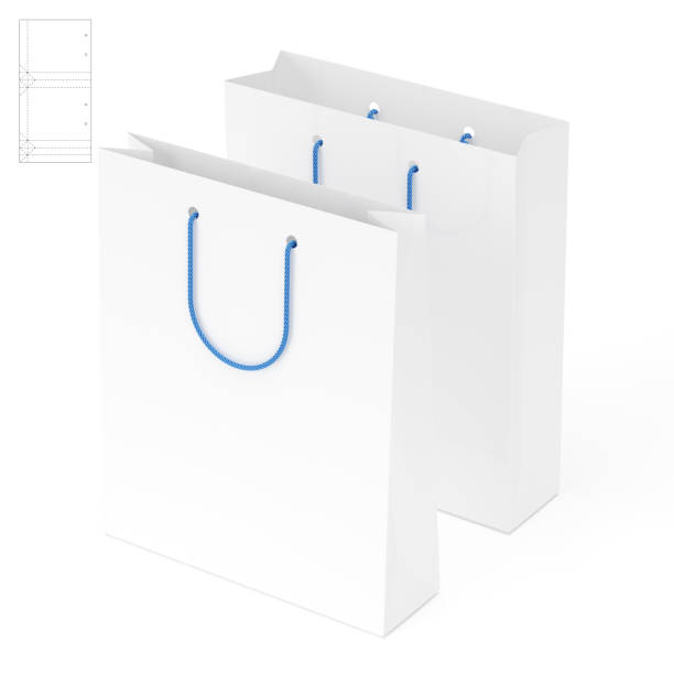 This is a 3D rendered illustration of a shopping bag