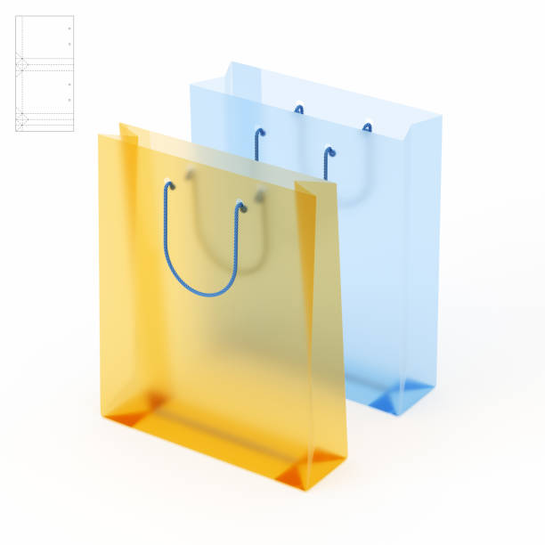 This is a 3D rendered illustration of a retail bag