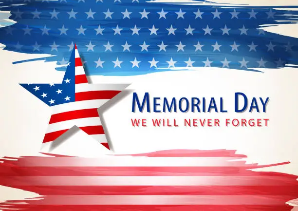 Vector illustration of Memorial Day USA Flag Star