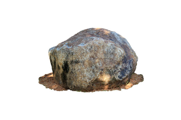 istock one rock isolated on white background.Selection focus and with clipping path. 1486756042