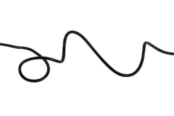istock black wire cable of usb and adapter isolated on white background.Electronic Connector.Selection focus.Clipping path. 1486756201