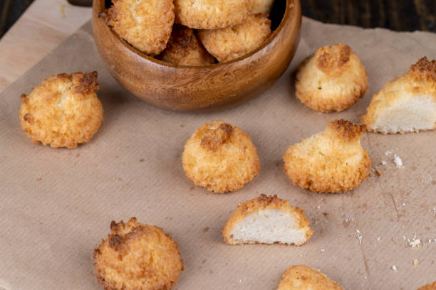 istock Small homemade coconut cookies made using coconut chips 1486762766