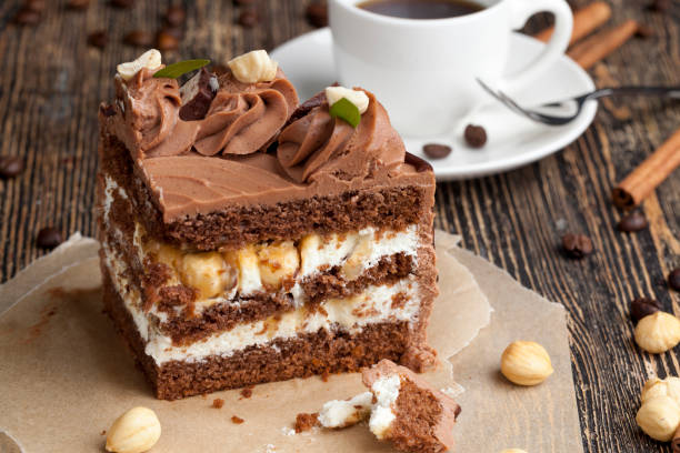 istock Sweet cake with chocolate cakes and salted caramel with nuts 1486763033