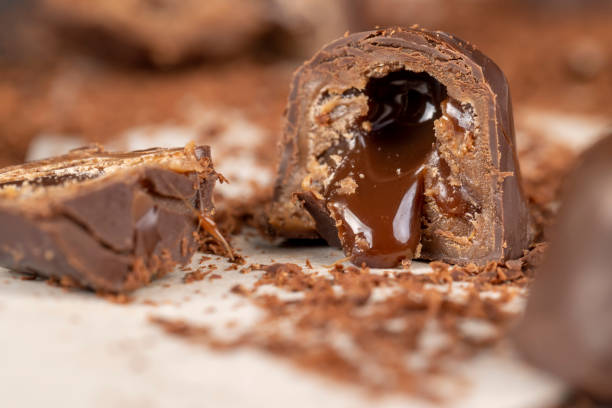 istock sweet chocolates with soft filling, chocolate pieces 1486765052