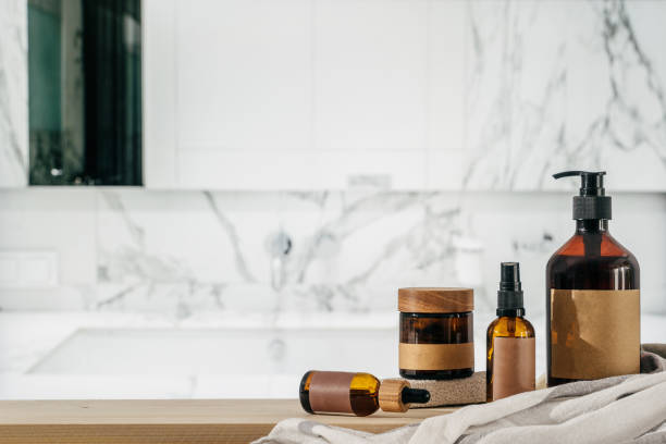 istock Beauty products on the shelf in modern bathroom 1486765256
